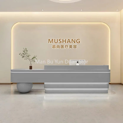 Cashier Standing Desk Office Shop Counter Aesthetic Desk White Simple Office Hair Salon Supermarket Mostrador Negocio Furniture