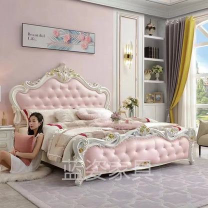 European Marriage Bed Luxury Queen Size Modern Bedroom Bed Storage Multifunctional Cama De Casal Luxuosa Home Furniture