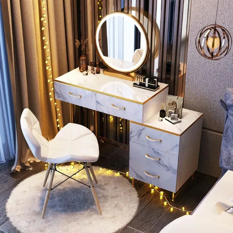 Luxury Led Light Dressing Table Storage Womens Adjustable Comfortable Modern Drawers Dressers Bedroom Vestidores Home Furniture