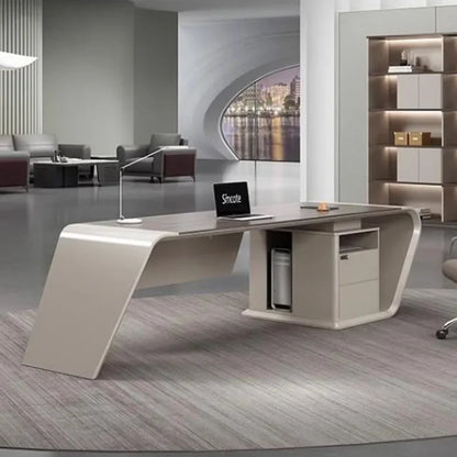 Reception Computer Office Desk L Shaped Executive Luxury Wooden Filing Cabinets Desk Table Drawers Escrivaninha Office Furniture