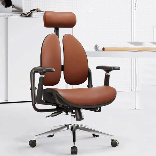 Luxurious Design Office Chair Leather Lumbar Support Computer Boss Comfort Chair Home Cadeira De Escritorio Office Furniture