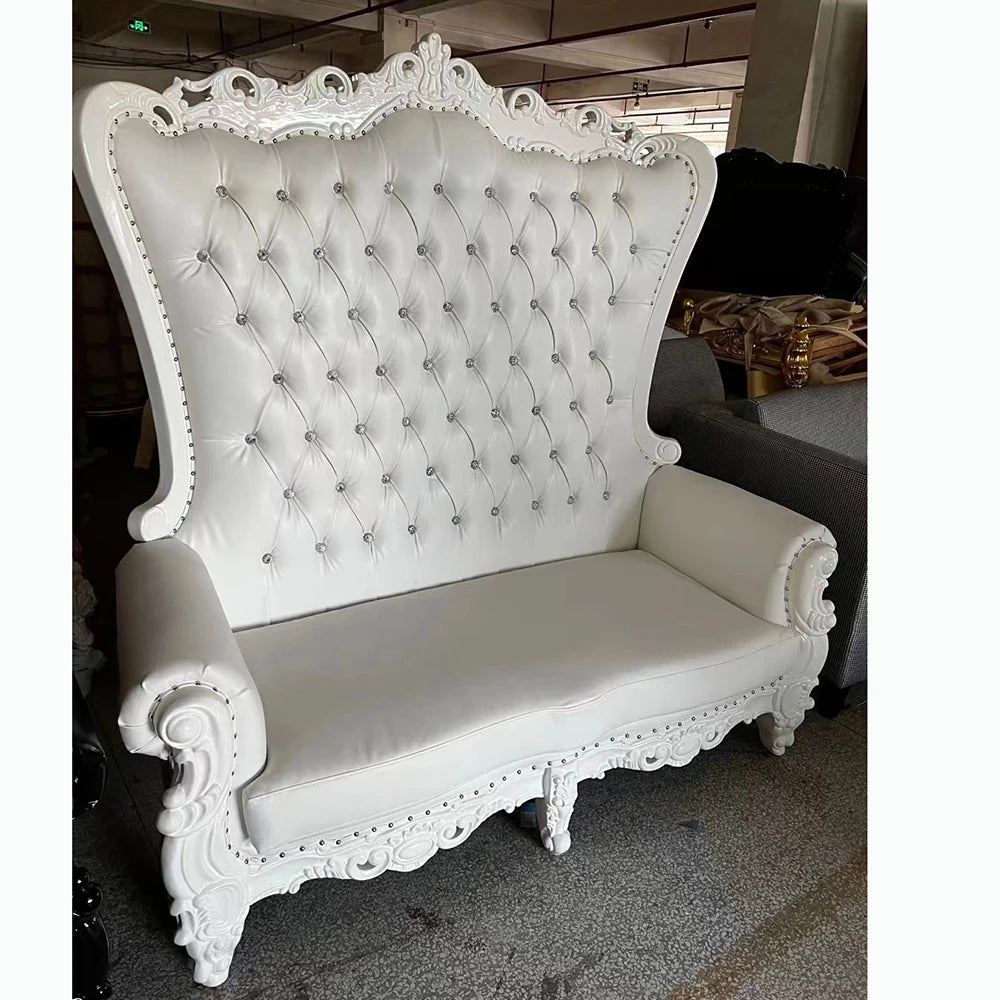 Guangzhou China golden high back antique pedicure royal wedding sofa sets BRIDal sofa king throne chair rental