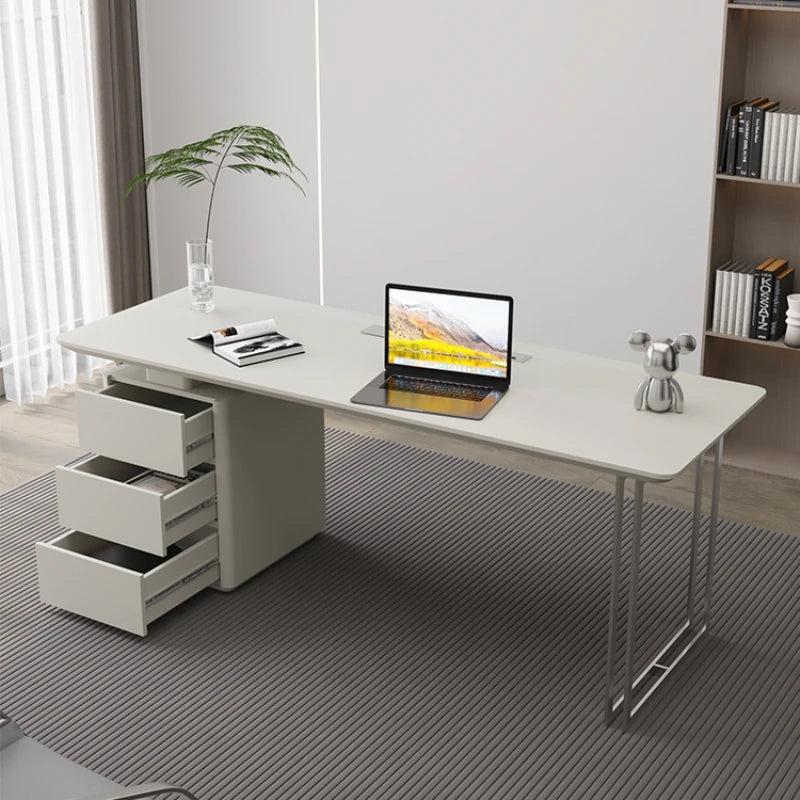 Whtie Reception Desk Table Conference Laptop Boss Computer Study Table Desk Drawers Table Pour Ordinateur Home Furniture