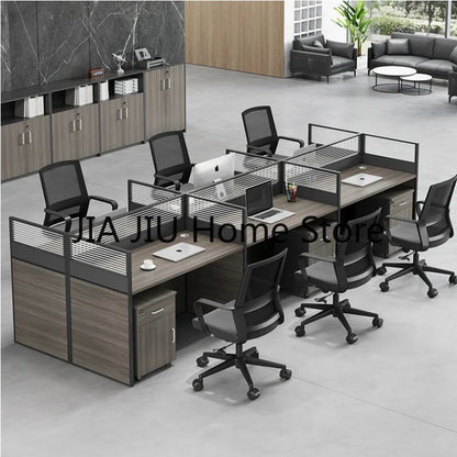 Employee Combination Office Desk Multiple Seats Modern Screen Office Desk Partition Station Bureau Meuble Work Furniture QF50OD