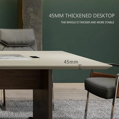 Italian-style multi-functional conference table rock slab long conference room negotiation table leather decorative table office