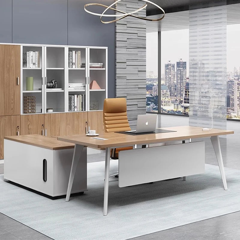 Corner Storage Office Desk Computer Executive Standing Shelves Desktop Workbench Office Desk White Bureau Meuble Home Furniture