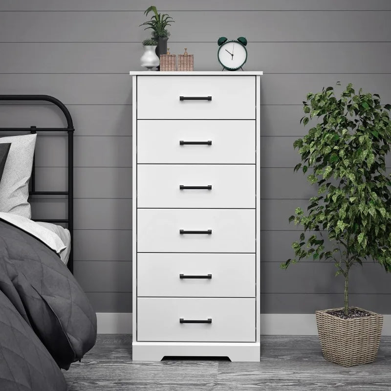 Astrid Tall White Dresser: 16"D x 20"W