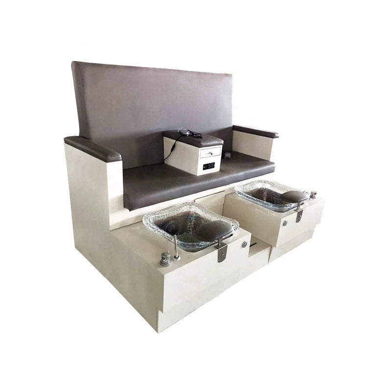 Wholesale Customized Nail Salon Furniture Lounge Foot Spa Massage Pedicure Bench Whirlpool Double Pedicure Chair