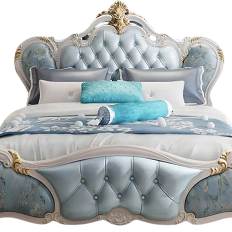 Royal Luxury Kids Double Bed Modern Home King Baby Frame Double Bed Bedding Living Room Letti Matrimoniali Bedroom Furniture