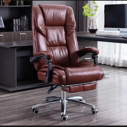 Back Rest Leather Office Chair Design Armrest Reading Comfy Executive Chair Ergonomic Wheels Recliner Silla Oficina Furniture