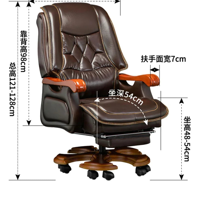 Luxury Lumbar Back Support Office Chair Full Body Executive Floor Lounge Work Chair Footrest Soft