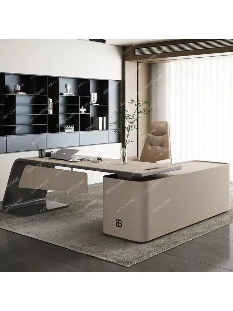 Boss Luxury Office Desks Italian Design Combination Modern Office Desks Executive Computer Escritorio Ordenador Furniture QF50OD