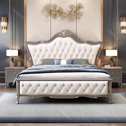 Luxury Double European Bed Designer Waterproof Twin Frame European Style Bed Modern Sleeping Letto Matrimoniale Furniture