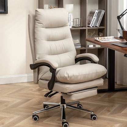 Vanity Office Chair Ergonomic Comfy Leather Gaming Chair Dining Computer Modern Nordic Arm Cadeira De Escritorio Furniture