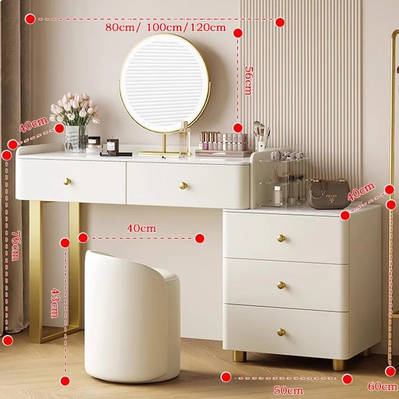 Luxury Makeup Dressing Table Mirror Light Mirror Full Body Dressing Table Salon Cabinets Tocadores De Maquillaje Furniture