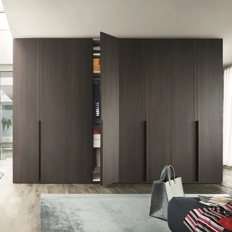 Professional Wholesale Luxury Classic Grey-Black Simple Design Wooden  Wardrobe