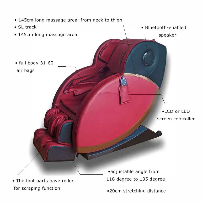 Luxury 4D Zero Gravity Relax Massage Chairs With Bluetooth Music