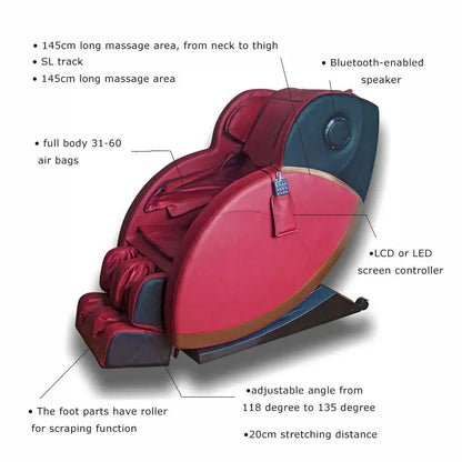 Luxury 4D Zero Gravity Relax Massage Chairs With Bluetooth Music