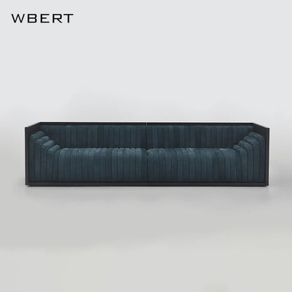 Wbert Modern Solid Wood Italian Light Luxury Sofa Artistic Special-shape Velvet Sales Department Sofa Living Room Sofas