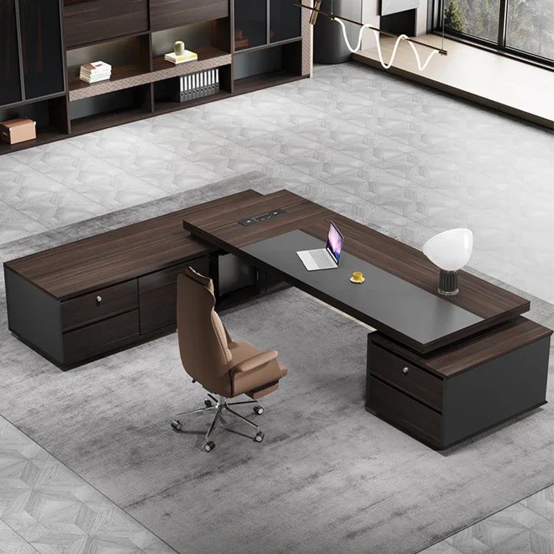 Computer Modern Office Desk Conference Executive L Shaped Work Large Desk Desktop Table Escritorios De Oficina Furniture