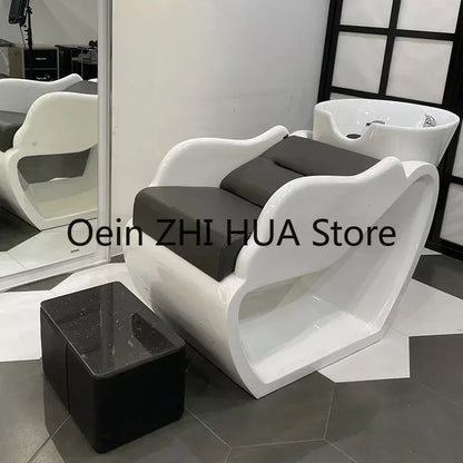 Barber Shop Hair Wash Shampoo Chairs Bed Ergonomics Lounge Hairdressing Shampoo Chairs Beauty Comfort Sillas Furniture QF50SC