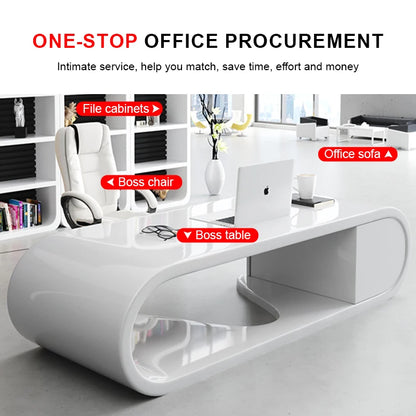 New Customize High End Modern Office Computer Table Luxury Design Manager Office Desk 49 Inch Curved Executive Table