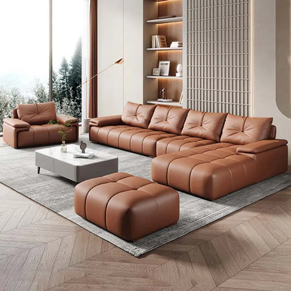 Leather Living Room Sofas Luxury European Modern Corner Sofa Comfortable Lounge Sofa Sala De Estar De Luxo Nordic Furniture