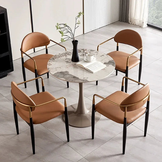 Office Luxury Dining Room Sets Reception Round Table And Chair Single Combination Simple Table A Manger Apartment Furniture