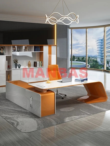 Fashional Home Escritorio Personal Desk Modern Escritorios De Oficina Computer Desks Designer Italian Office table + Chair