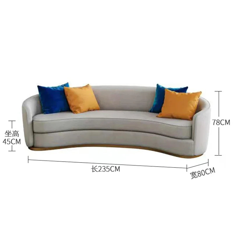 Luxury Modern Curved Sofa Chair Nordic Living Room Cheap Love Seat Sofa Corner Lounge Exterior Divani Soggiorno Home Furniture