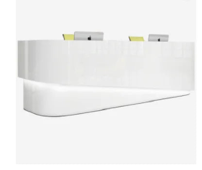 Hotel Front Desk Bar Reception Curved Counter Reception Desk Commercial Office Furniture Beauty Salon White Reception Table