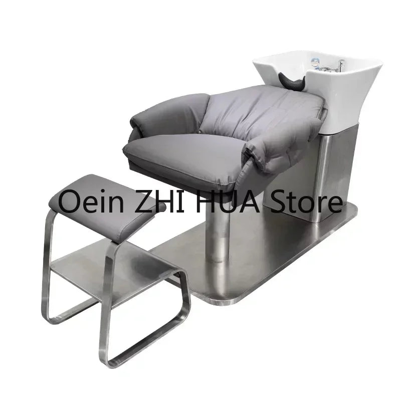 Barber Shop Hair Wash Shampoo Chairs Bed Ergonomics Lounge Hairdressing Shampoo Chairs Beauty Comfort Sillas Furniture QF50SC