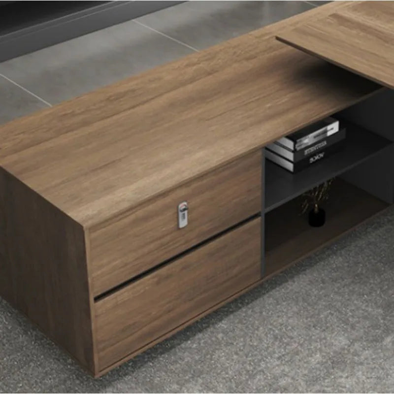 Luxury Workstation Writing Desk Table Drawers Appoint Reception Monitor Stand Writing Desk Corner Tavolo Gaming Wood Furniture