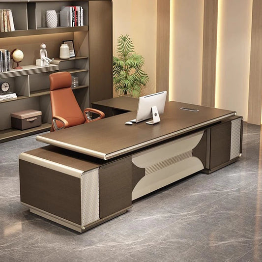 Executive Monitor Office Desks Design Modern Storage Work Computer Office Table Drawers Scrivania Con Cassetti Furnitures