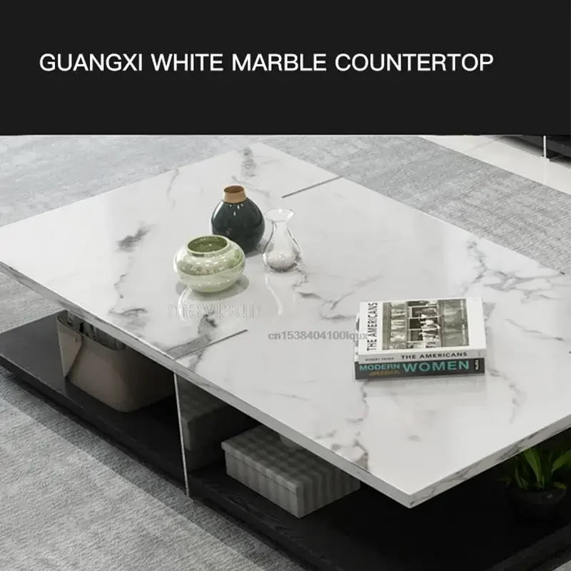 Marble Custom Square Coffee Table Italian Design High Class Luxury Tv Cabinet Living Room Centre Table Combination Tv Furniture