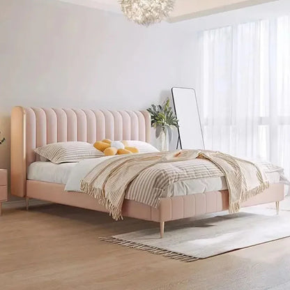 Aesthetic Nordic Double Bed Headboard Glamorous King Size Twin Bed Princes Modern Platform Sleeping Letto Matrimoniale Furniture