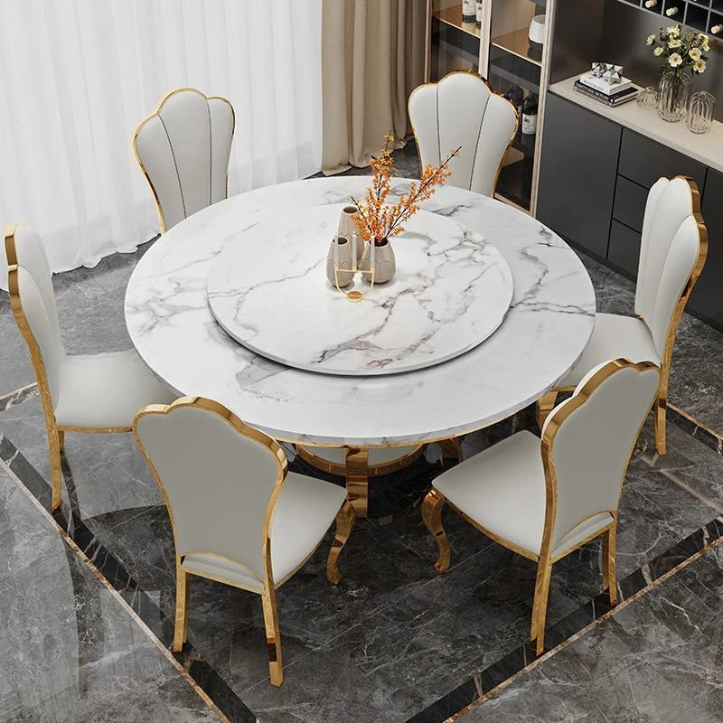 Modern Glass Breakfast Table With 4 Chairs For Dining Small Living Room Apartment Stainless Steel Set Home Furniture Minimalist