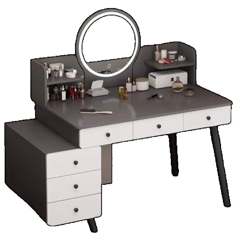 Light Grey Dressing Table Mirror Organizer Luxury European Dressing Table Girls European Tocador Mueble Maquillaje Furniture