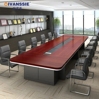 High end wooden 20 person modern meeting room table conference office desk