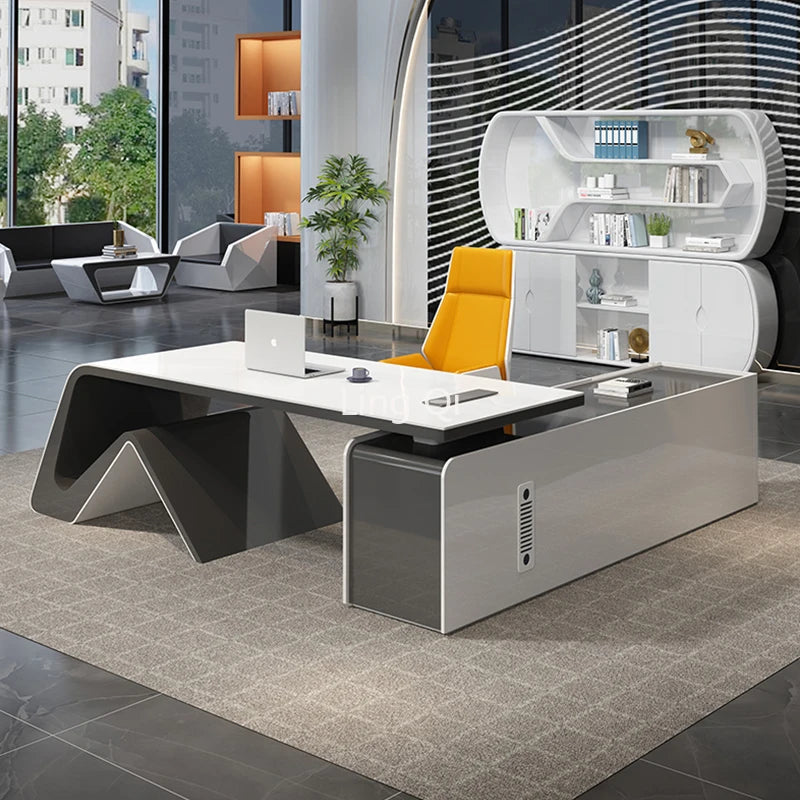 Designer Modern Office Desk Boss L Shaped Executive Organizer Computer Desks Reading Secretary Bureau Meuble Office Furniture