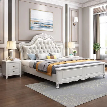 Queen Headboard Double Bed Luxury Nordic Unique Twin Living Room Double Bed Modern White Cama Matrimonial Bedroom Furniture