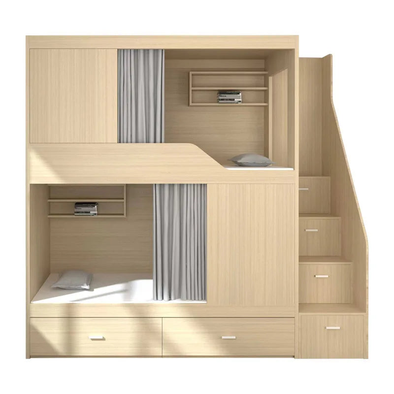 Space capsule bed bunk bed, student dormitory, small apartment, solid wood  bed, gaming hotel apartment, adult bed