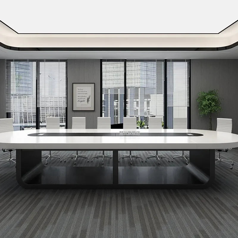 Oval Conference Table Painted Simple Modern Fashion Large Conference Room Long Table