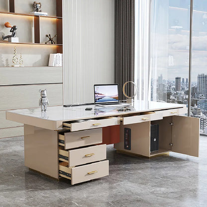 Computer Study Office Desk White Organizer Luxury Executive Corner Desk Reception Drawer Modern Escritorios De Oficina Furniture