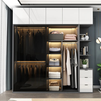 Wardrobe Closet Sliding Doors Large Couple Wood Wardrobes Cheap Bedrooms Shelf Storage Cabinet Single Clothes Room Guarda Roupa