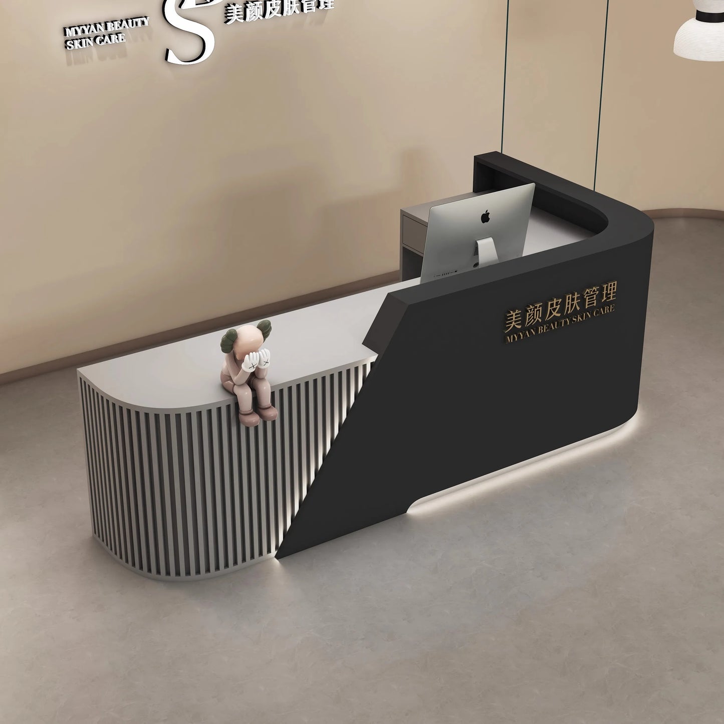 Bar Counter Reception Desk Cashier Minimalist Modern Curved Reception Desk L-shaped Corner Mostrador Recepcion Furniture Counter