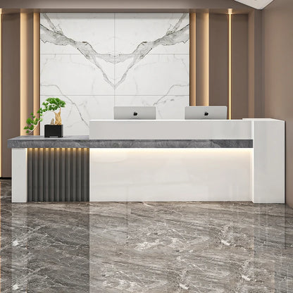 Reception Counter Reception Desk Cosmetics Hairdressing Executive Office Desk Curved Comptoir De Reception Modern Furniture