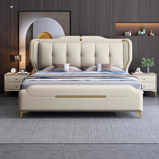 Nordic Bedroom Double Bed Modern Fancy Boys Luxury Double Bed King Size Storage Muebles Para El Hogar Set Furniture Complete