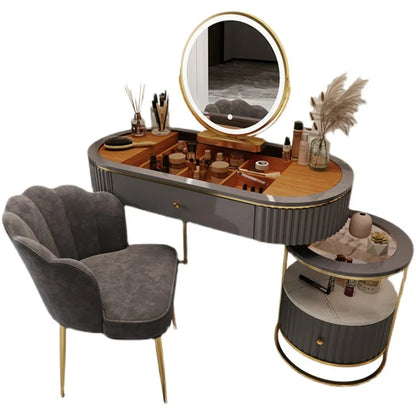 Luxury Charm Dressing Table Luxury Nordic Salon Drawer Nordic Dressing Table Mirror Chair Storage Coiffeuse Furniture Makeup