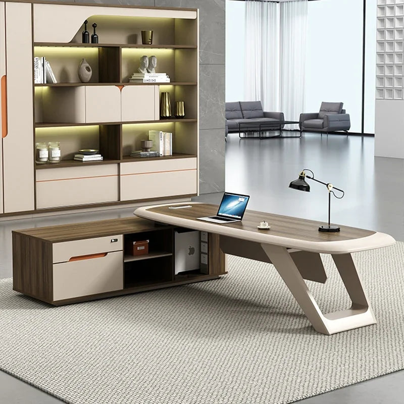 Study Computer Reception Desk Organizer Luxury Executive Vanity Office Desk Drawers Modern Mesa De Escritorio Desk Accessories